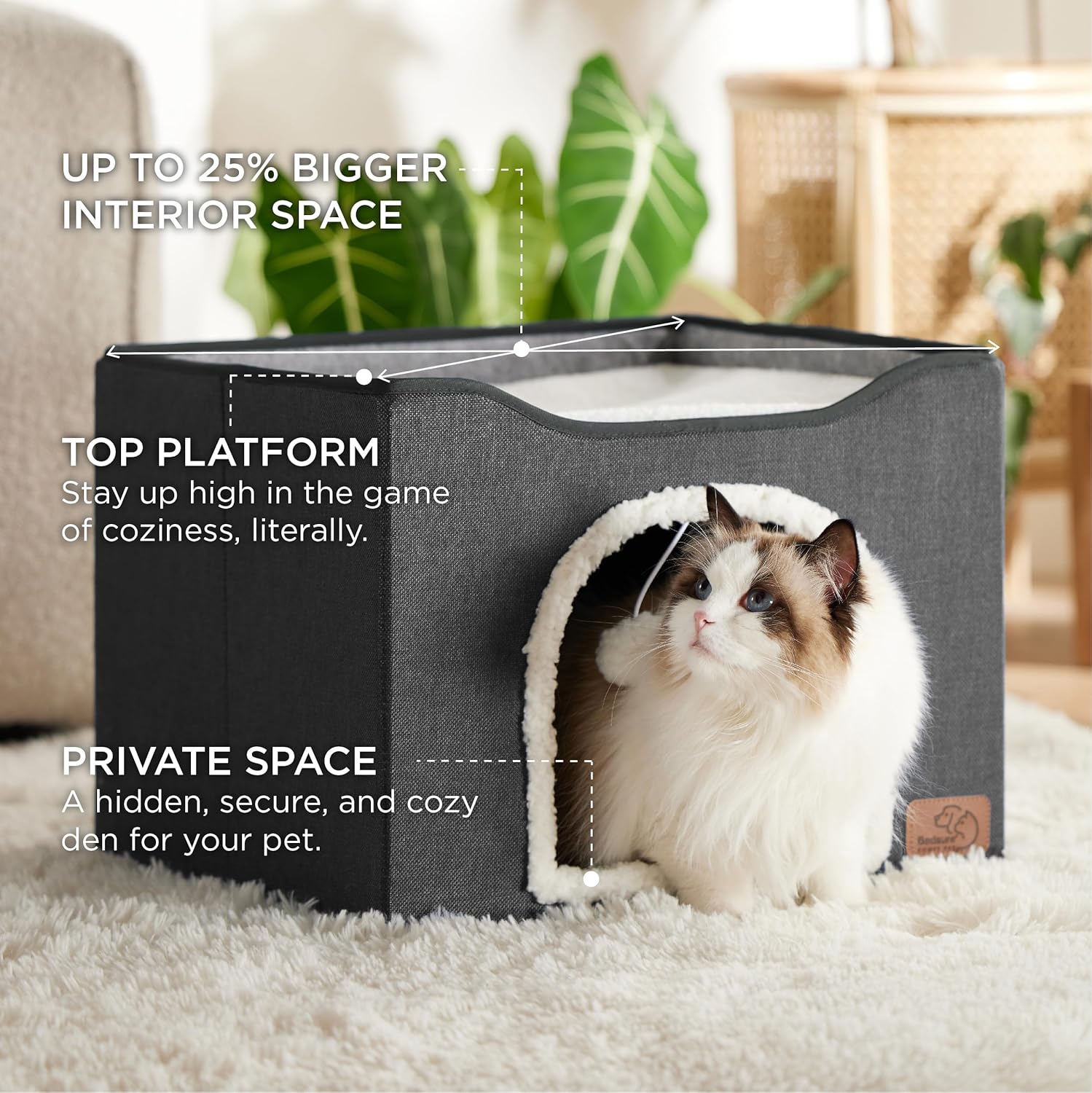 Cat Cave Hideaway with Scratch Pad - Image 2