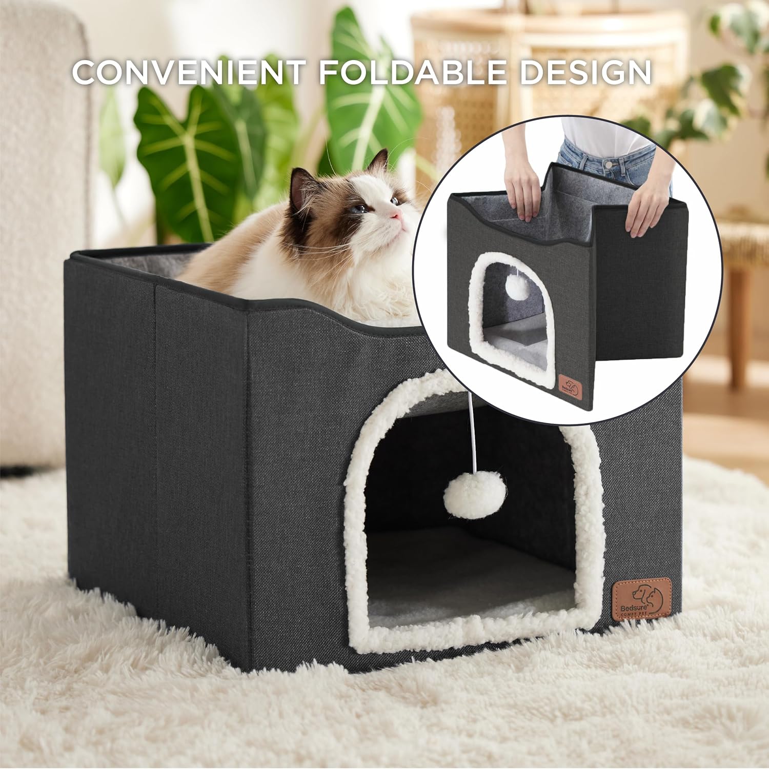 Cat Cave Hideaway with Scratch Pad - Image 3