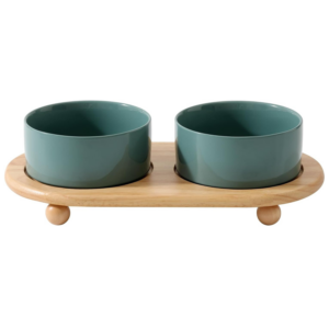 Elevated Ceramic Dog Bowls Set