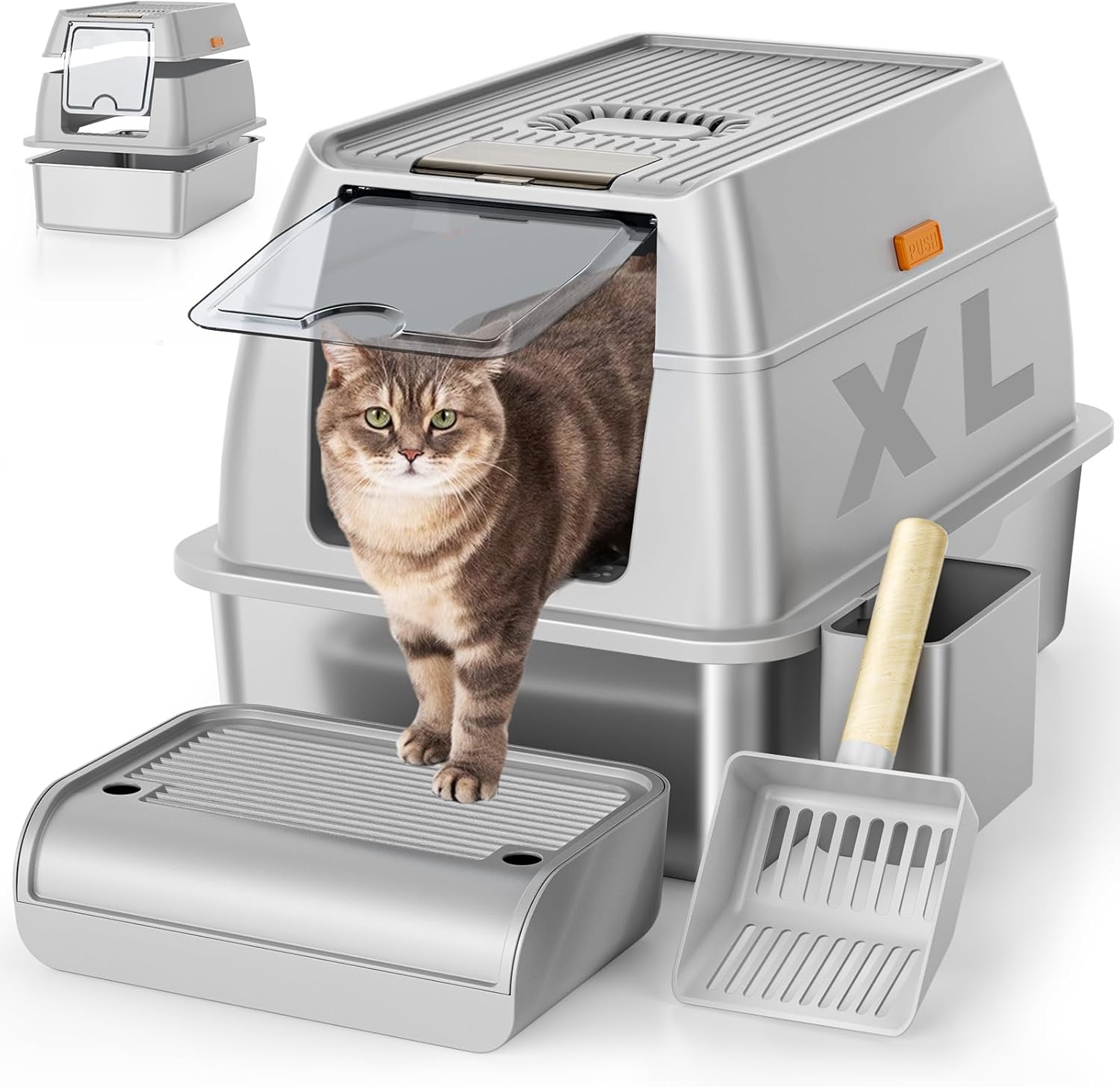 XL Stainless Steel Cat Litter Box