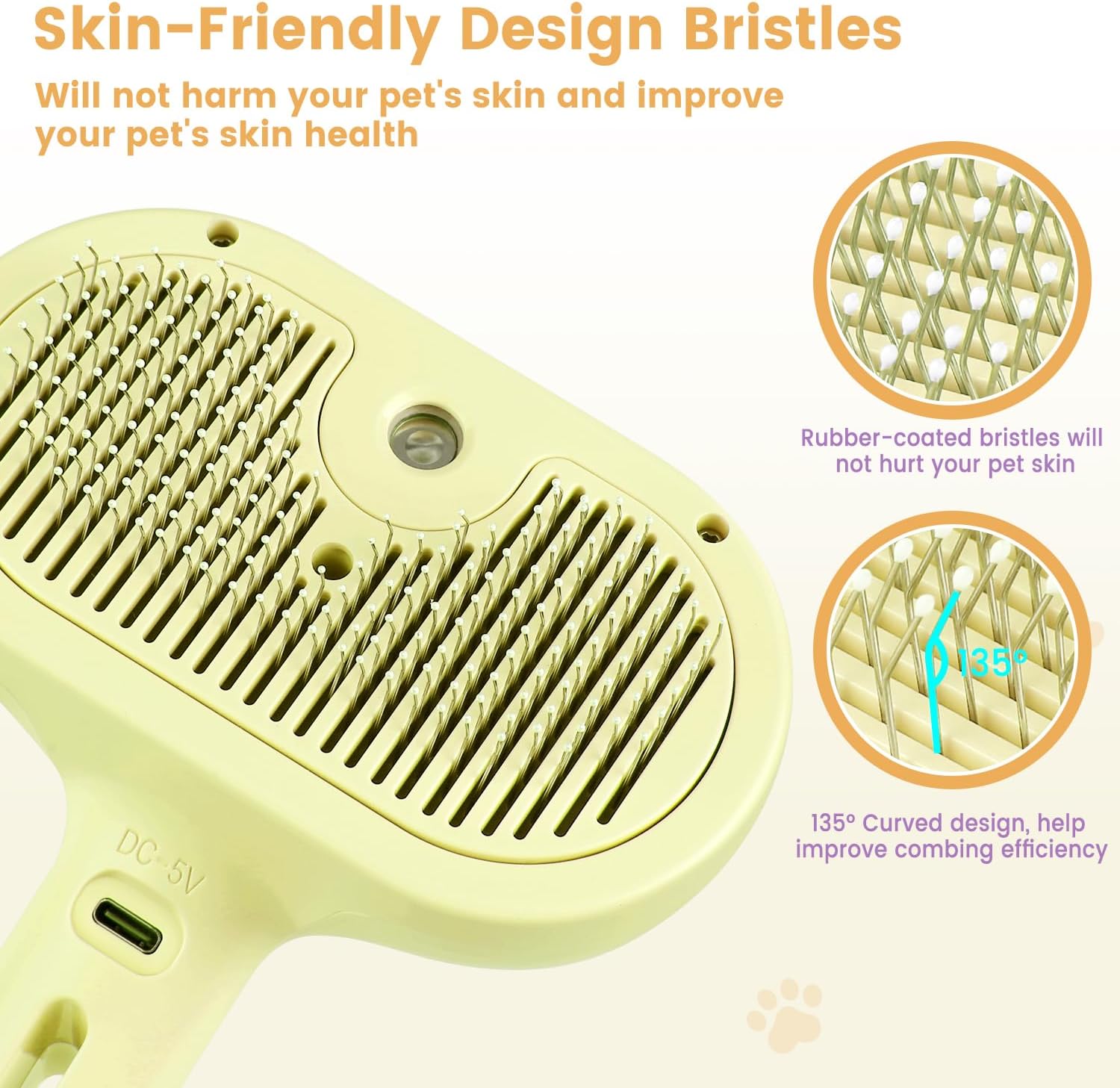 3-in-1 Pet Steam Grooming Brush - Image 3