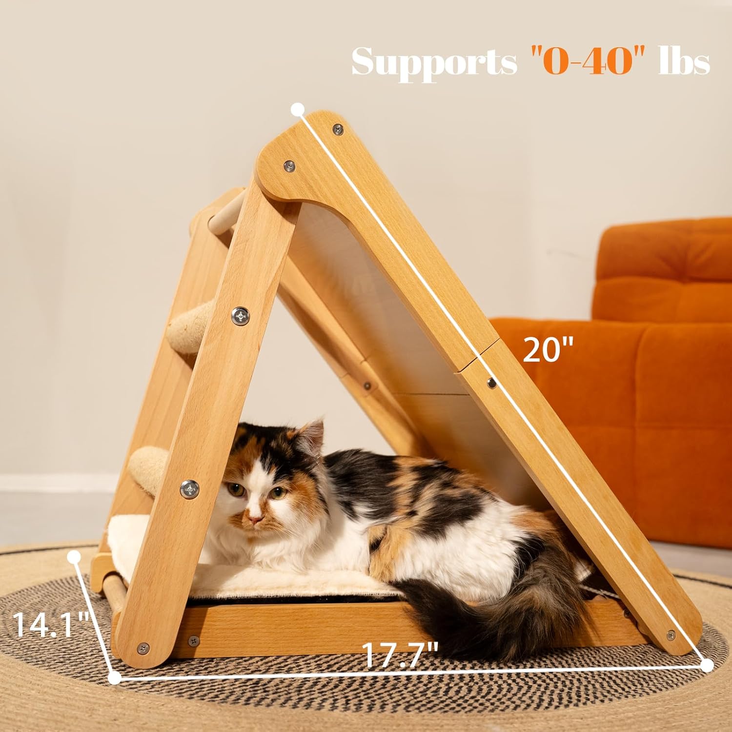Foldable Cat Scratcher Ramp with Cushion - Image 6