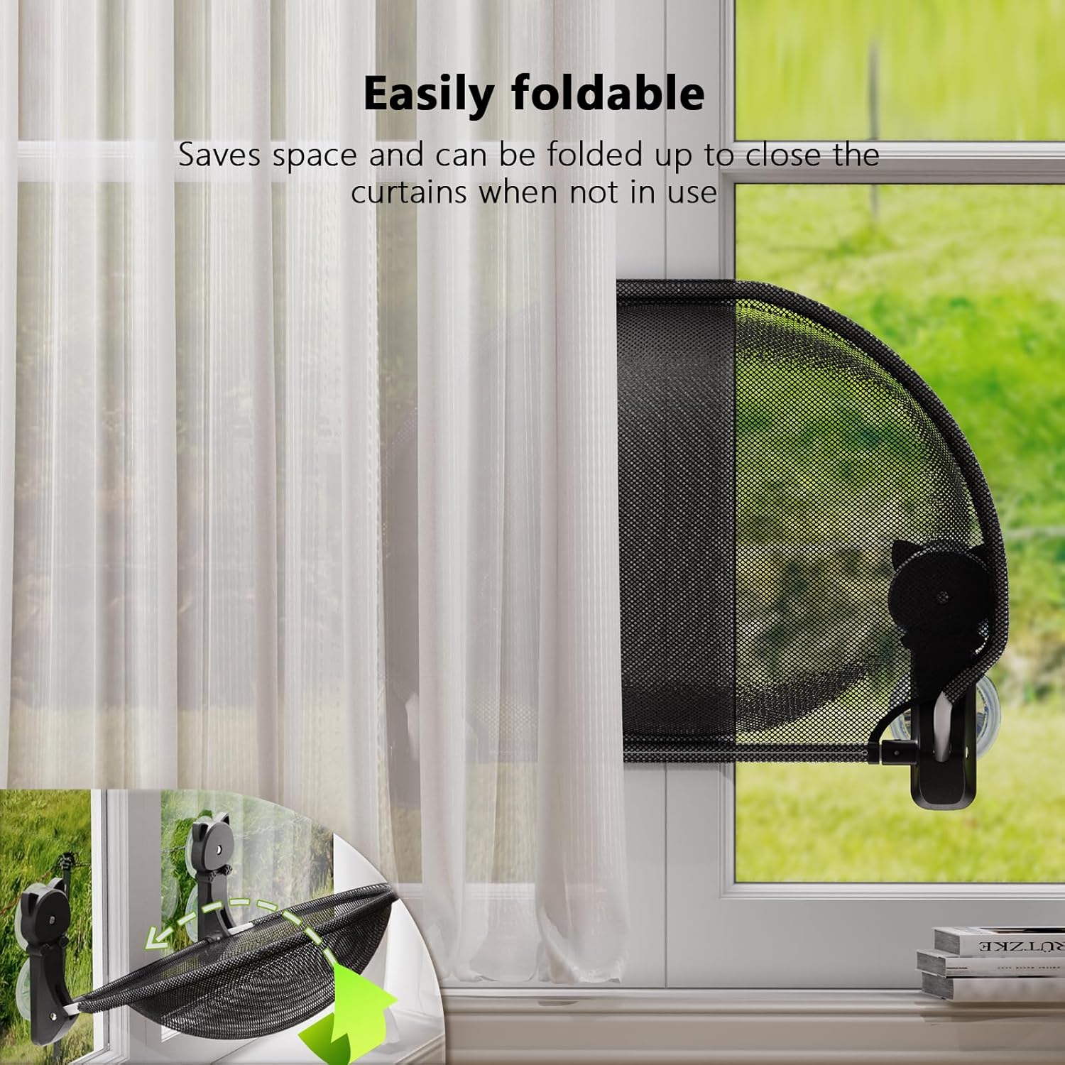 Foldable Cordless Cat Window Perch - Image 4