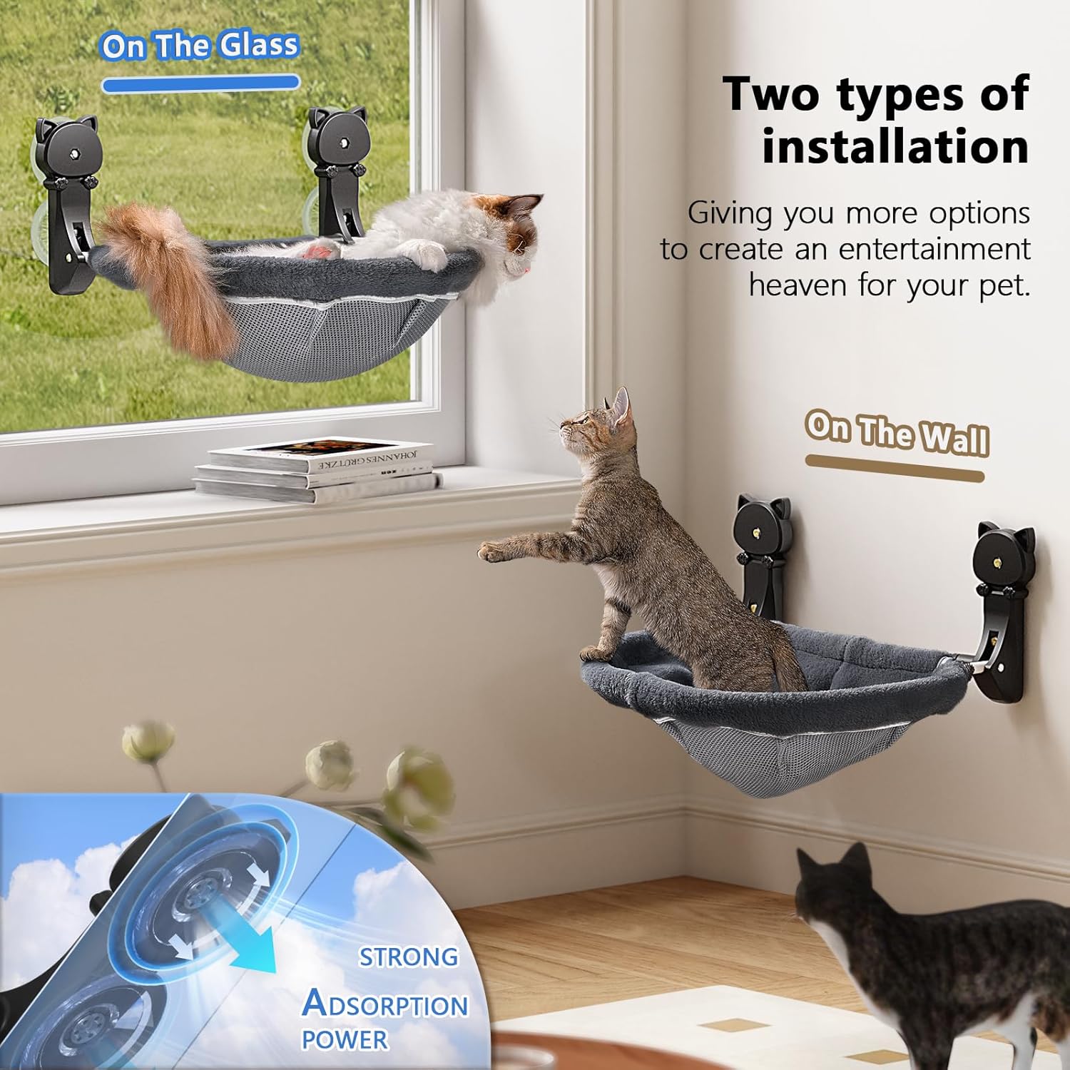 Foldable Cordless Cat Window Perch - Image 2