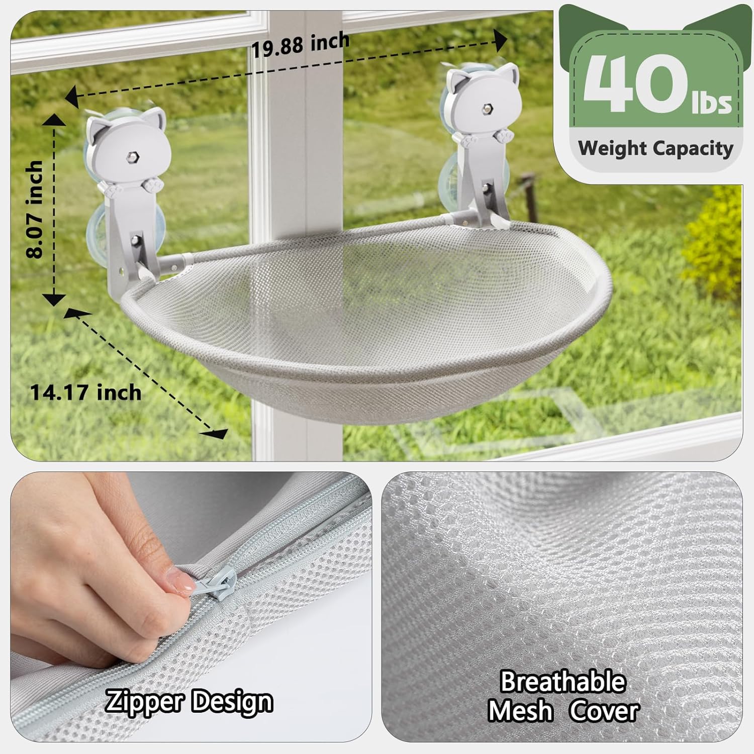 Foldable Cordless Cat Window Perch - Image 4