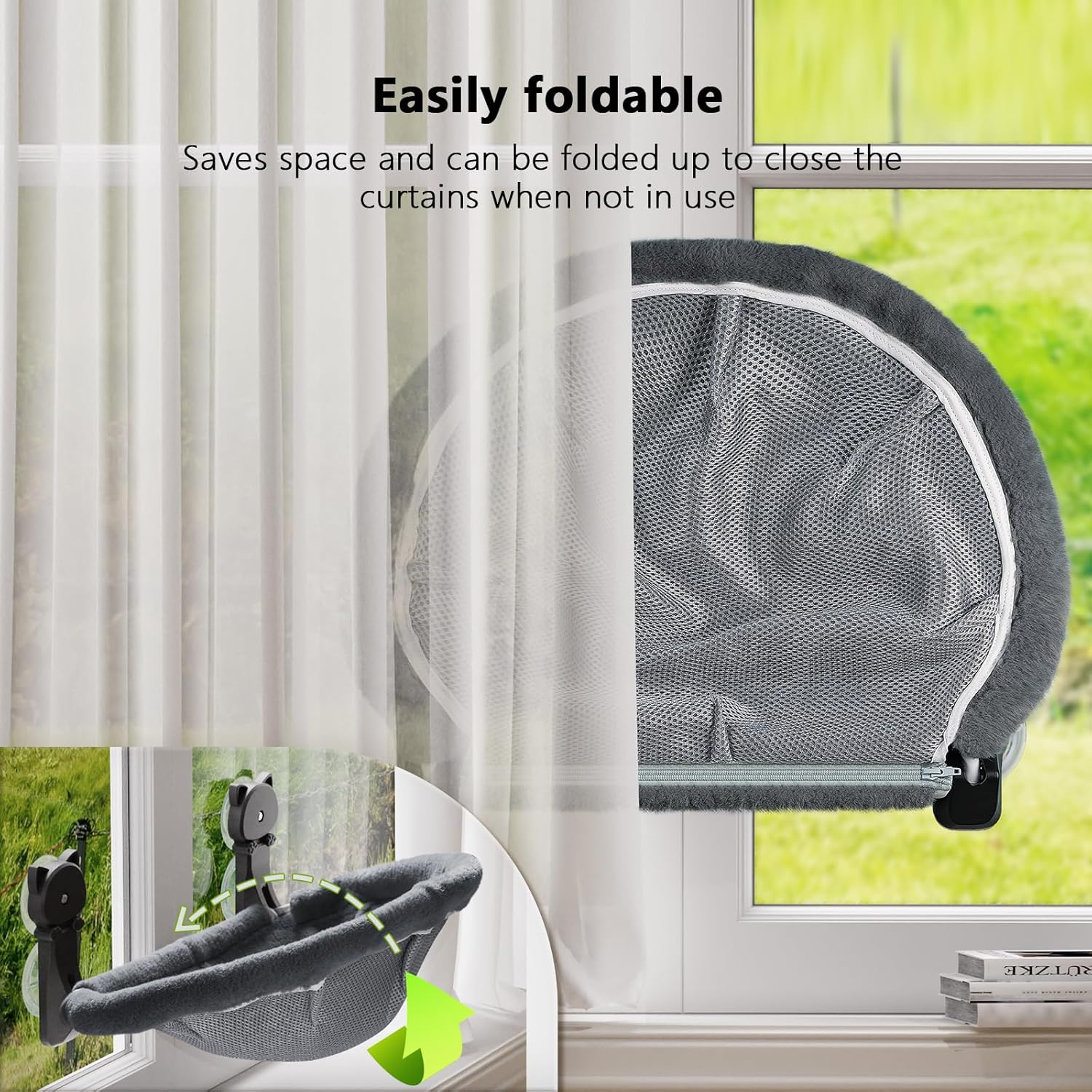 Foldable Cordless Cat Window Perch - Image 4