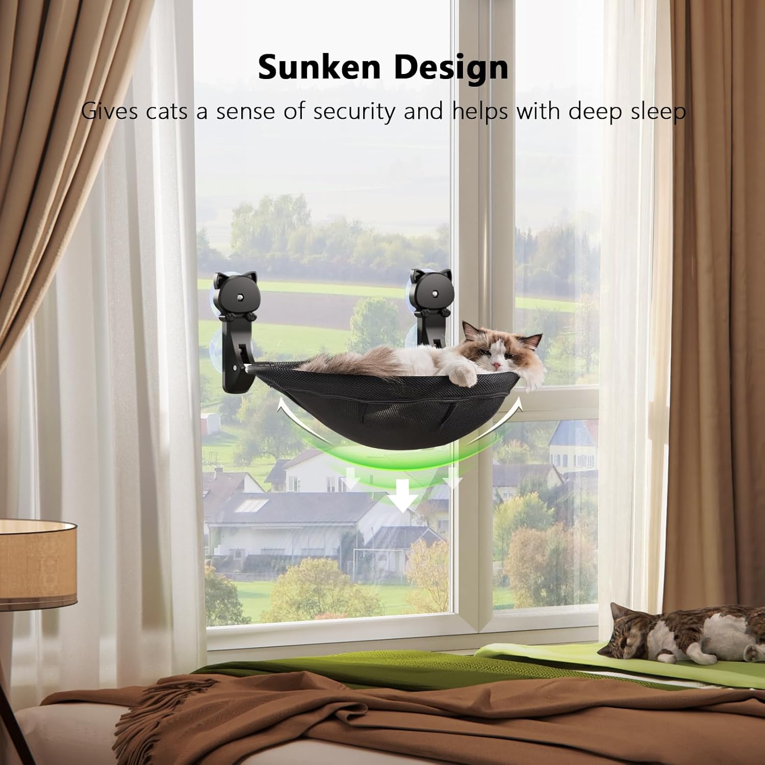 Foldable Cordless Cat Window Perch - Image 3