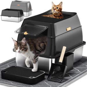 XL Enclosed Stainless Steel Litter Box