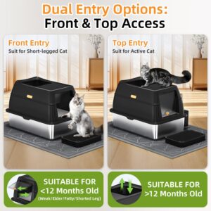 Alternative view of XL Enclosed Stainless Steel Litter Box